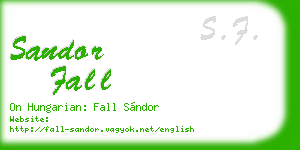sandor fall business card