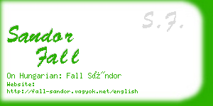 sandor fall business card